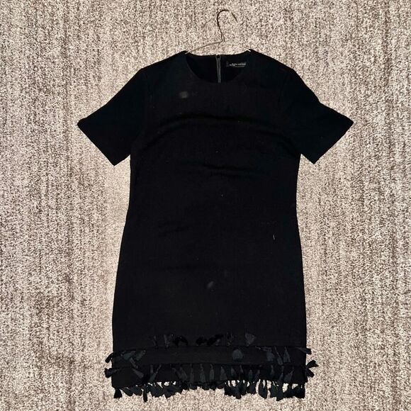 ZARA Women's Black Tassel Dress with Short Sleeves Size XS - Picture 3 of 9